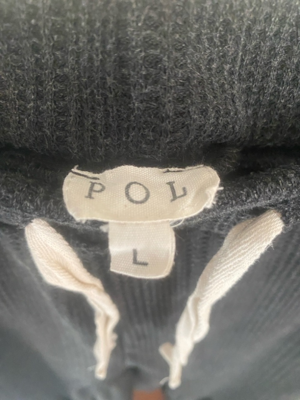 POL Black Ribbed Drawstring Jogger Pants - Picture 3 of 4